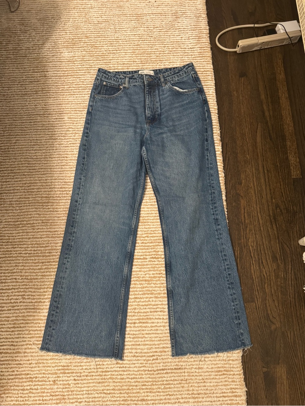 Zara Medium Blue Wide-Leg Jeans